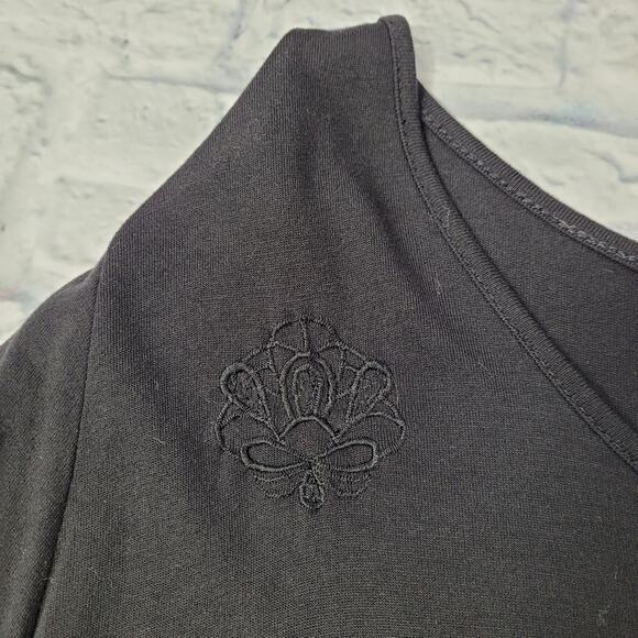 Soft Surroundings Black Embroidered Tunic size Large - Picture 7 of 10